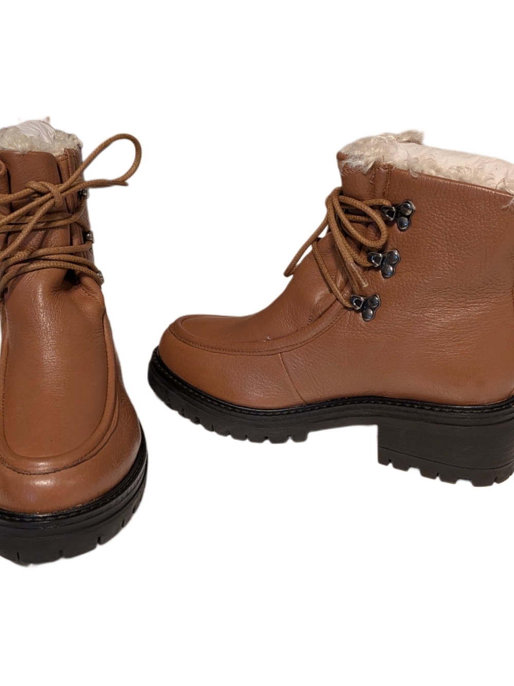 Gentle Souls Kenneth Cole Bristol Wallaby Boots Womens 7.5M Luggage Leather Lug - Picture 5 of 9